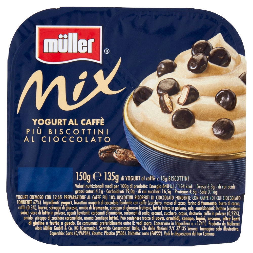 Yogurt al Caffè da Mixare con Biscottini, 150 g